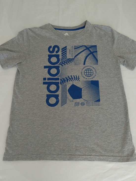 adidas Other - adidas Heather Gray Tee with Blue Sports Graphic Boys Size M ( 10/12)